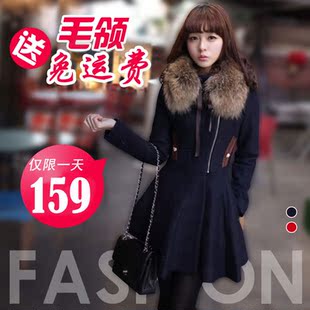  秋冬韩版毛呢女装毛呢外套中长款毛呢大衣女装冬装长款外套女