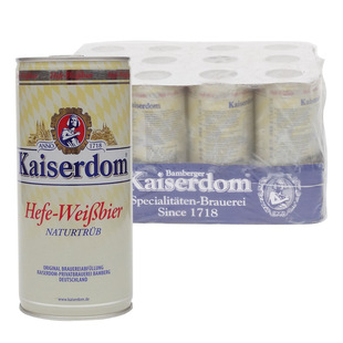  德国原装进口啤酒 Kaiserdom 凯撒白啤酒1LX12听 特价促销