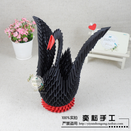 奕耘手工 创意DIY生日新婚教师礼物立体三角插折纸材料包爱情天鹅|msdalam kategori Toy/bayi/teka-teki/blok bangunan/model, Buatan tangan/DIY kreatif, origami/buku kertas-potong - dari Buy2taobao.com untuk memberikan perkhidmatan ejen Taobao profesional membeli