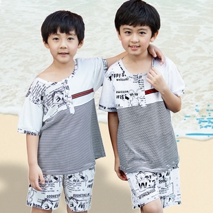  夏季新款男童睡衣 大童睡衣男孩夏 莫代尔棉儿童睡衣男孩夏季包邮