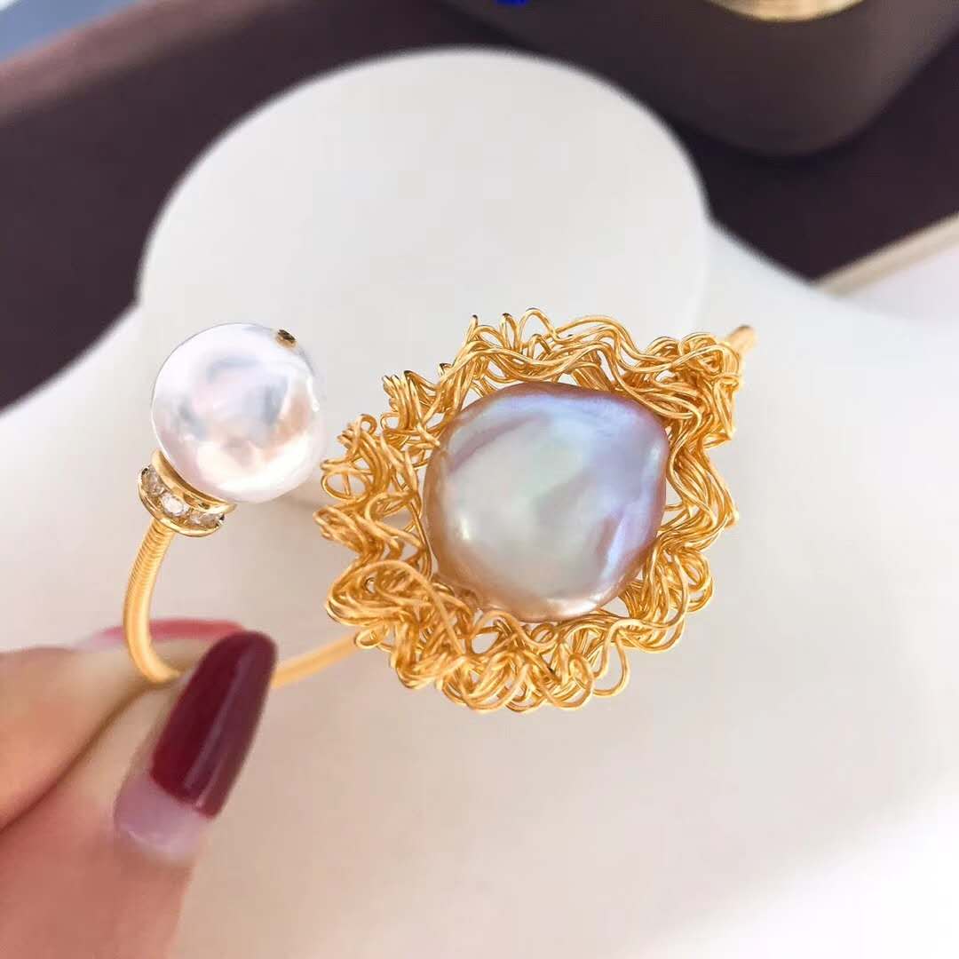 14k texture of material natural freshwater Pearl Baroque style Winding Bracelet fashion New products Go hand in handin the Jewelry/Diamond/Jade/Gold , Natural pearls (New) , Bracelets category - from Buy2taobao.com to provide professional Taobao agent buy service