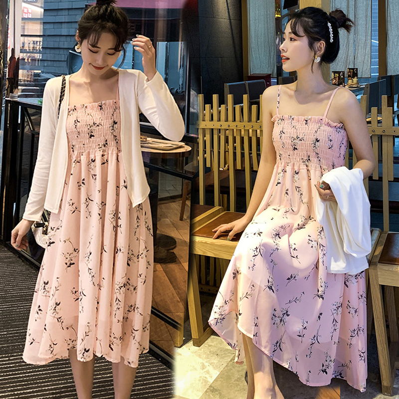 孕妇装春夏装套装两件套连衣裙雪纺吊带裙宽松孕妇洋气时尚连衣裙|ruв категории Всё для беременных и кормящих, материнство, платье - от Buy2taobao.com для оказания профессиональной услуги покупки агента Taobao