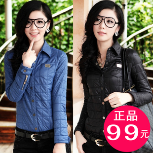  新款加棉/压缩棉衬衫 女式 长袖加厚保暖 长袖夹棉衬衣秋冬