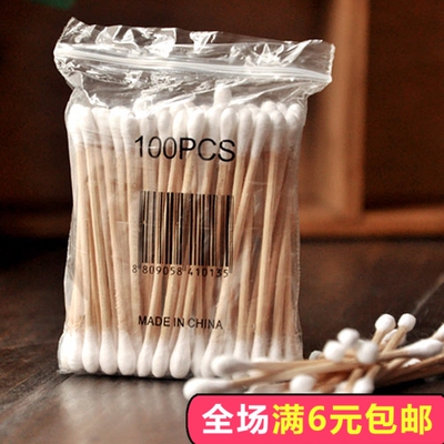 卫生棉棒/双头木棒抗菌卫生棉签 化妆棒 棉条木质棒
