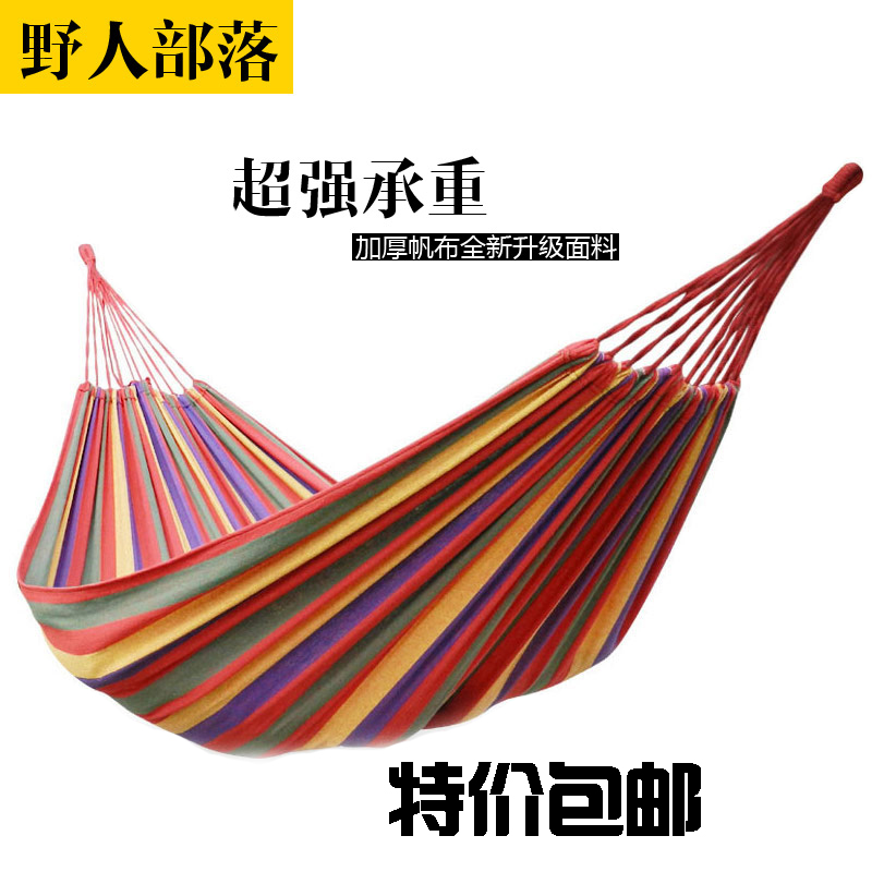 便携单人网状加厚帆布吊床户外野营室内宿舍寝室休闲秋千送收纳袋|ruв категории открытый/альпинизм/в поход/Поездки товаров, открытый для мебели, гамак - от Buy2taobao.com для оказания профессиональной услуги покупки агента Taobao