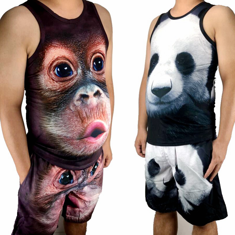 Funny Chimpanzee Hurdle Self cultivation vest personality Monkey 3D panda pattern suit motion Beach pantsin the Sports/Yoga/Fitness/Fans supplies , Swim , Beach pants category - from Buy2taobao.com to provide professional Taobao agent buy service