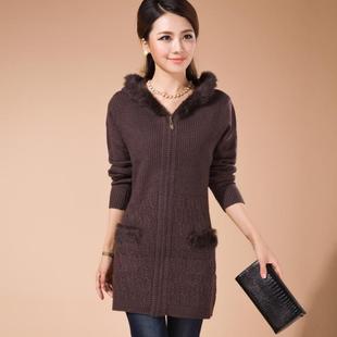 秋冬新款<em>毛衣外套女</em> <em>大款</em>厚宽松中年妈妈装羊