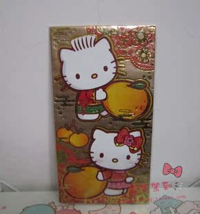 ★现货★1月港版hello kitty烫金特大利是封 红包 4枚装
