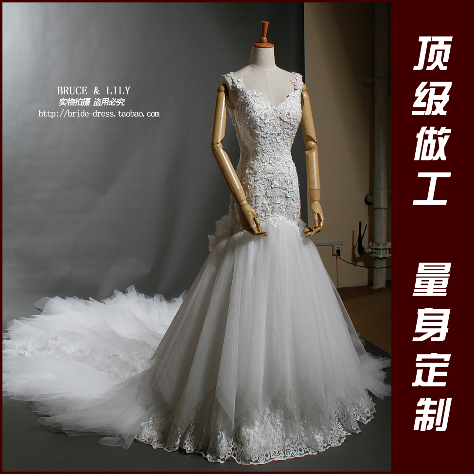 2013新款大拖尾婚纱 奥钻 欧美包臀露背 鱼尾长拖尾蕾丝高级定制 2013新款大拖尾婚纱 奥钻 欧美包臀露背 鱼尾长拖尾蕾丝高级定制