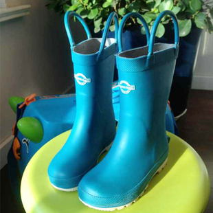  日本Mont bell精品儿童雨靴玫蓝玫黄两色女式款橡胶雨鞋雨靴