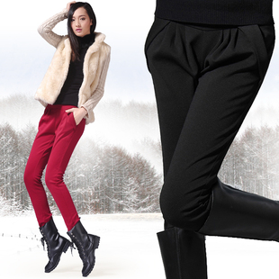  包邮 新款抓绒加厚女装裤子哈伦裤韩版女裤显瘦哈伦裤女