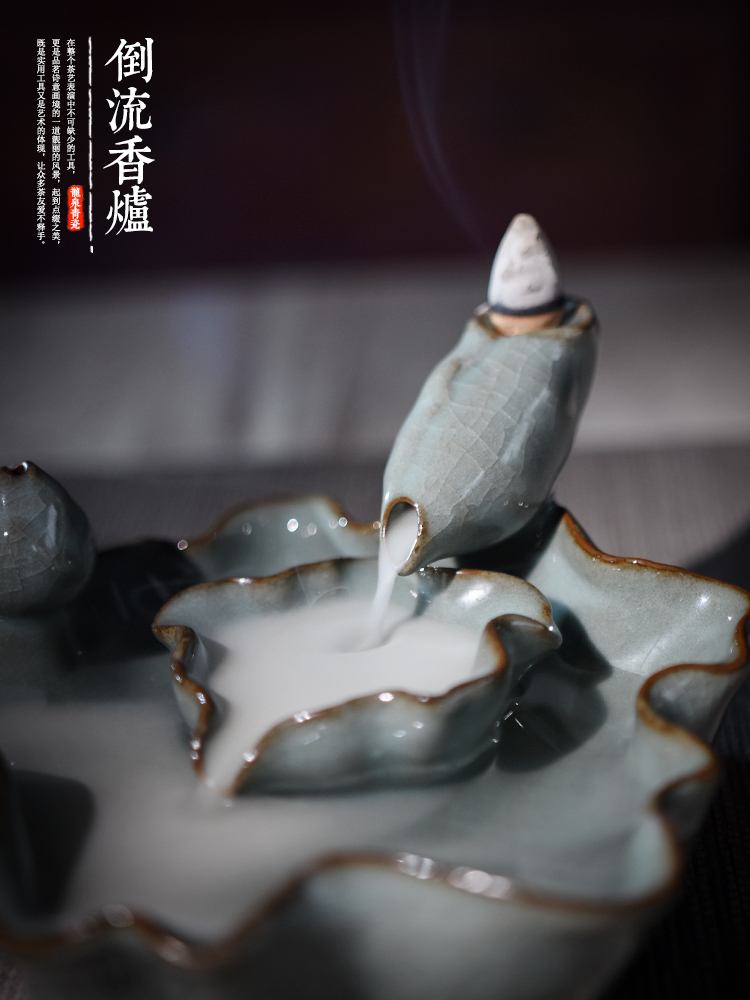 龙泉青瓷倒流香炉家用室内沉香檀香炉禅意陶瓷茶道创意摆件香薰炉在类目 饰品/流行首饰/时尚饰品新, 摆件中 - 来自Buy2taobao.com提供专业的淘宝代购服务