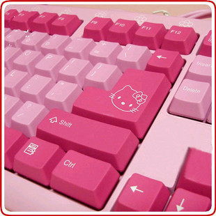 hello kitty 可爱卡通键盘 笔记本电脑键盘 usb接口 防水静音