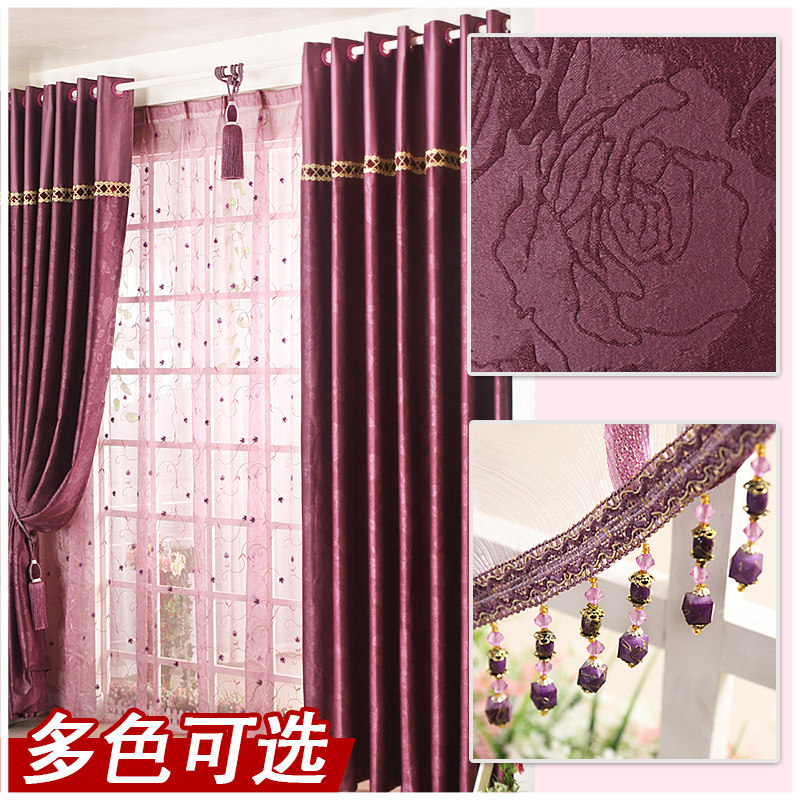 [] European-style curtains shading cloth weaving goddesses living room bedroom luxury suede custom * noble qualities