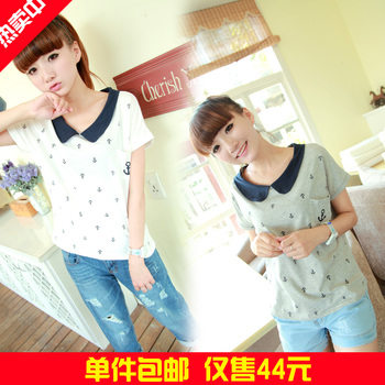 短袖T恤搭配_2014韩版<em>少女装夏装</em>潮上衣服大