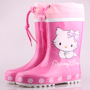  新款特价kitty凯蒂猫儿童雨鞋女童雨靴 可爱水鞋时尚水靴小孩套鞋