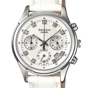  casio女表 正品 卡西欧手表 女士新款时尚水钻皮带SHE-5023L-7A