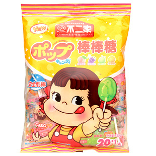  不二家水果味棒棒糖20支/125g(蜜桃/葡萄/哈密瓜/香橙) 糖果零食