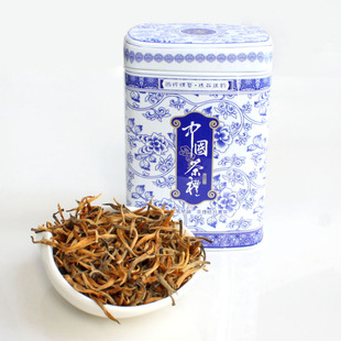  滇红金芽 善诚茶叶 云南极品滇红茶 50克送青花茶叶罐