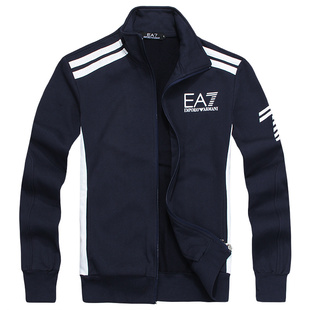  春装新款EA7 hoodies men 男士撞色时尚休闲立领卫衣外套
