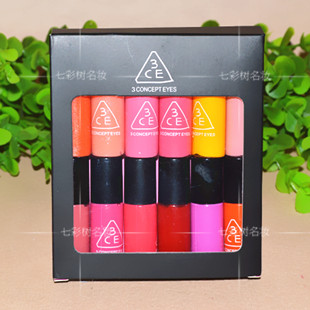 韩国3CE三只眼液体迷你唇彩/唇膏口红/小样套装盒组合 可拆卖