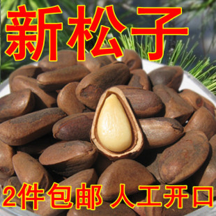  东北特产野生红松子人工物理开口新货黑松子 大松子500g 2件包邮