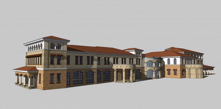 草图大师sketchup售楼处会所园林景观建筑后期