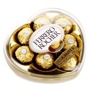  意大利 费列罗Rocher 榛果威化巧克力 8粒心型装 结婚糖 节日送礼