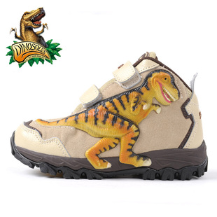  DINOSOLES正品恐龙儿童运动鞋秋冬男女童真皮闪灯立体休闲鞋3103