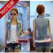 Promotion 2013 spring and summer new women's fashion denim vest women vest waistcoat jacket sleeveless shirt