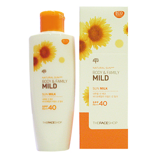  韩国the face shop牛奶美白身体防晒霜/乳液spf40防水海边沙滩女