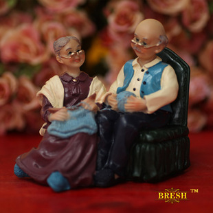  时尚创意礼品工艺品摆件温馨结婚礼物 老头老太摆件BS057