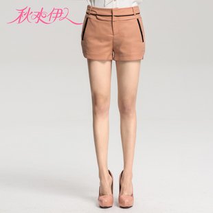  秋水伊人春季新款时尚提臀高腰短裤女休闲裤子/热裤品牌女装