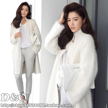 <em>韩国</em>stylenanda超仙唯美纯色翻领中长<em>兔毛</em>针织
