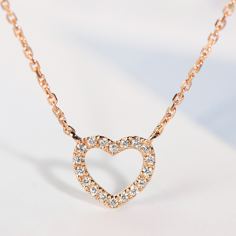 Gem Miner 18k gold Platinum Diamond Necklace Rose Gold heart-shaped Diamond Pendant femalein the Jewelry/Diamond/Jade/Gold , Diamond Jewelry (New) , Choker category - from Buy2taobao.com to provide professional Taobao agent buy service