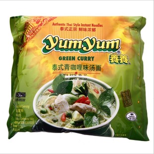  新到美食~泰国yumyum/养养冬荫功泰式青咖喱味汤面100g