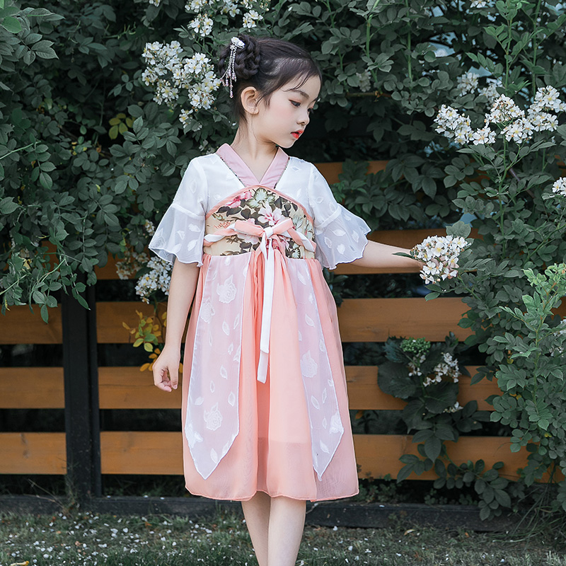 Girls dress Summer wear 2019 new pattern Hanfu Western style children Chinese style Net Red Children's clothing skirtin the Children/Baby/Family fitted , Children's Robes/Costume/National costume , Costume category - from Buy2taobao.com to provide professional Taobao agent buy service