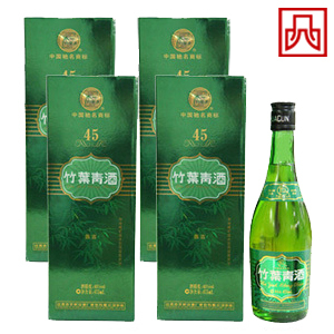  四瓶套餐特价 45度牧童牛竹叶青酒 475ml 杏花村汾酒 清香型 正品