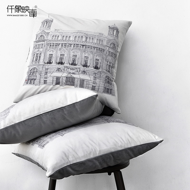 Thousands elephant Pictures The Bund Signed Artists Mao Dong Hua Art Pillows sofa Cushion Office Pillowin the Home Fabric , Pillow/Pillow category - from Buy2taobao.com to provide professional Taobao agent buy service