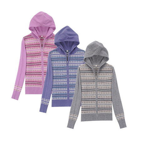 <em>优衣库女式</em>戴帽拉链<em>开衫</em>纯<em>羊毛</em>毛衣 [货号231