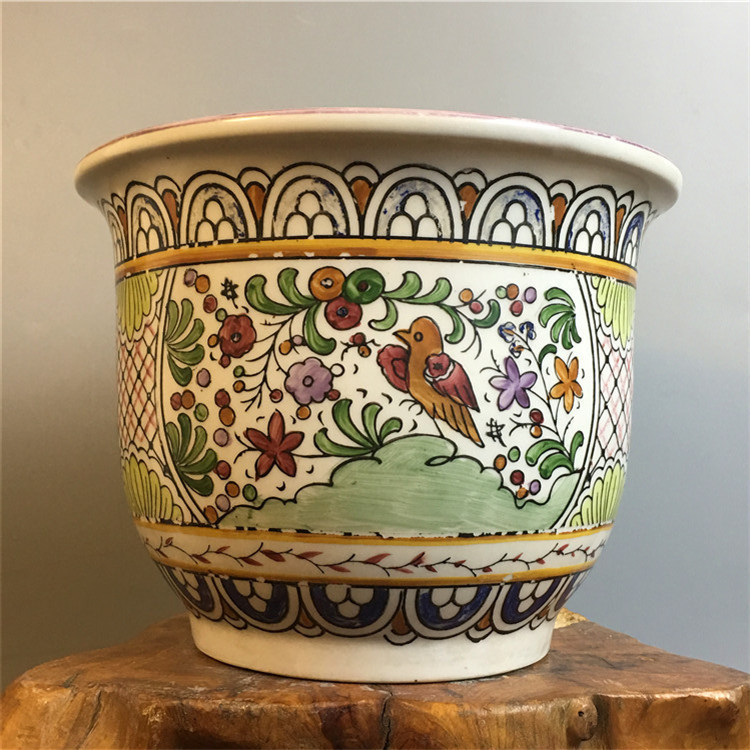 潮汕文化斋 潮州粉彩花鸟瓷器老花盆 八十年代外销瓷 工艺品盆景|msdalam kategori Aksesori rumah, pasu/bunga/bunga tiruan/perhiasan imitasi, bunga/pasu, flowerpot - dari Buy2taobao.com untuk memberikan perkhidmatan ejen Taobao profesional membeli