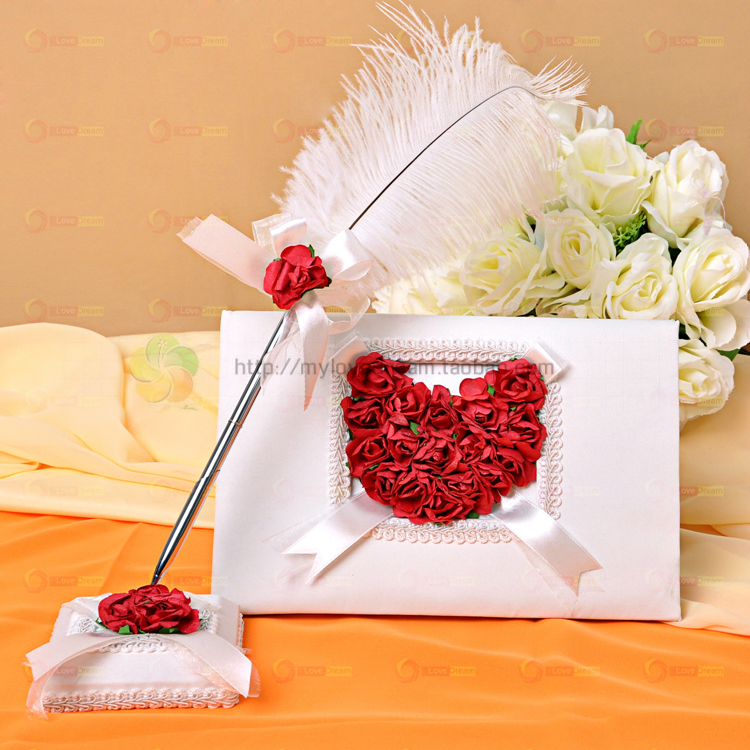 lovedream婚庆用品 签名册 礼金簿 结婚签到本 笔座 鸵鸟羽毛笔 lovedream婚庆用品 签名册 礼金簿 结婚签到本 笔座 鸵鸟羽毛笔