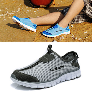  夏季透气鞋男鞋休闲鞋 韩版时尚潮流网布鞋套脚懒人网面男鞋板鞋