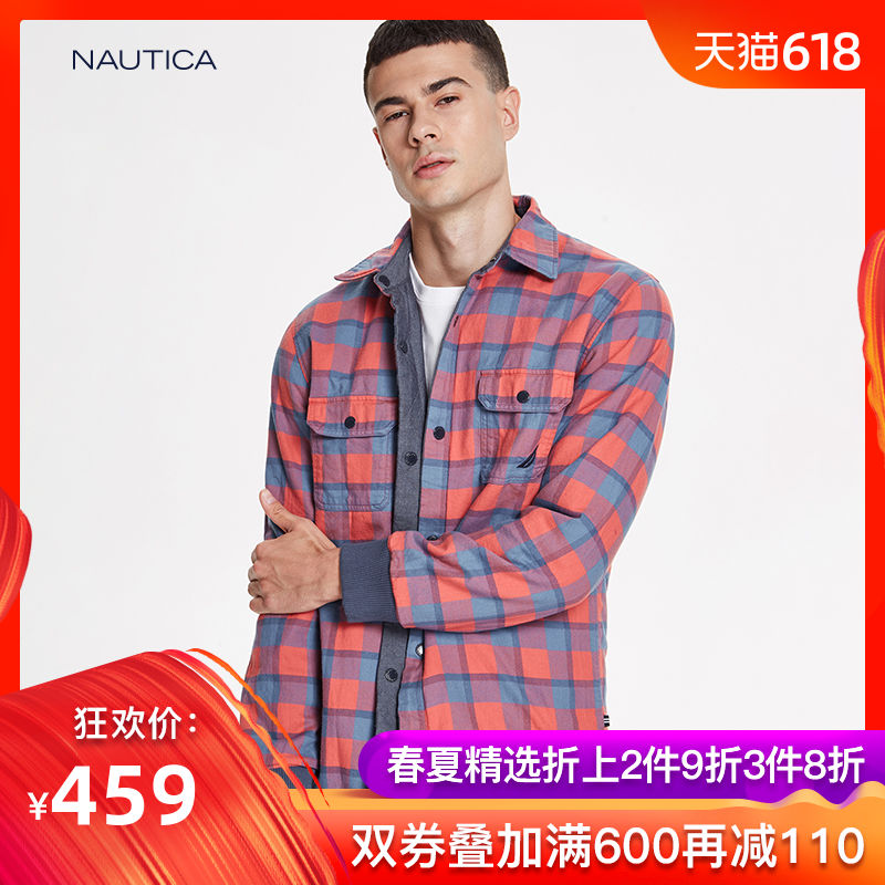 NAUTICA/诺帝卡男装秋季时尚双面穿夹棉长袖衬衫NA003312|msdalam kategori Pakaian Lelaki, shirt - dari Buy2taobao.com untuk memberikan perkhidmatan ejen Taobao profesional membeli