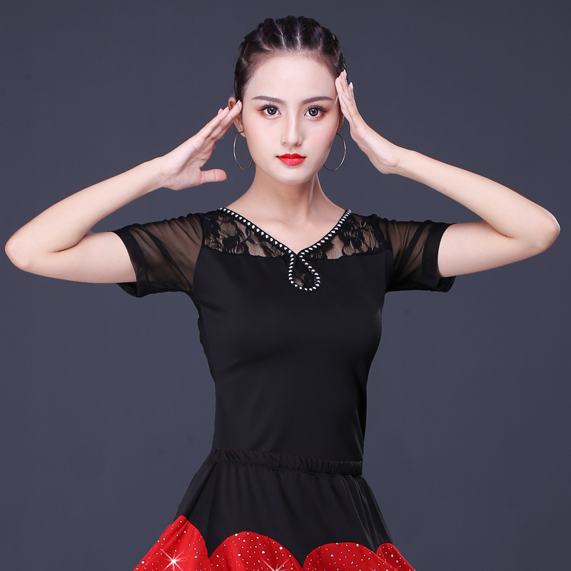 拉丁舞服装女成人2019新款拉丁舞裙上衣舞蹈服练功服跳舞短袖上装|ruв категории движение/йога/фитнес/фанаты товаров, танец/аэробика/гимнастика, латинский танец, латинский танец. - от Buy2taobao.com для оказания профессиональной услуги покупки агента Taobao