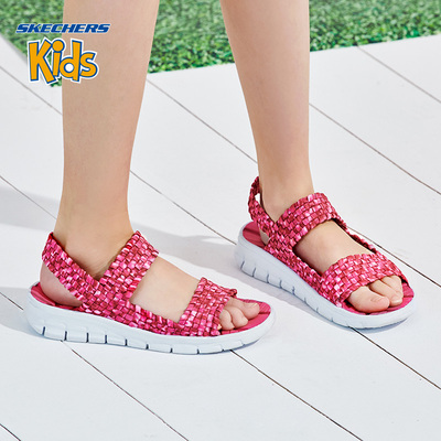 Skechers斯凯奇女童鞋新款儿童编织透气 夏季软底凉鞋 664082L