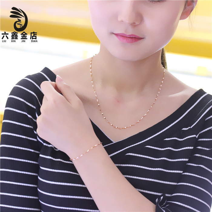 六鑫金店 纯俄罗斯585紫金手链 简约14k玫瑰彩金项链促销女士新品|ruв категории ювелирные изделия/алмаз/жадеит/золото, драгоценности Kim, украшения - от Buy2taobao.com для оказания профессиональной услуги покупки агента Taobao