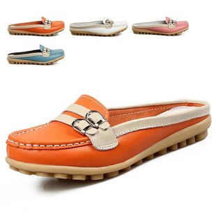  新款女鞋平底单鞋欧美英伦风真皮皮鞋低帮休闲鞋大码平跟H01