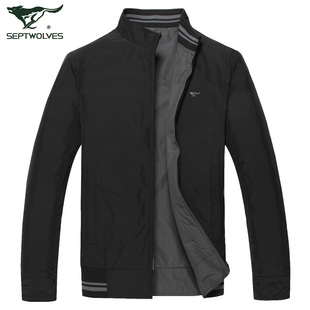  七匹狼茄克衫 双面夹克 立领春款jacket 春装 正品男装 2980w
