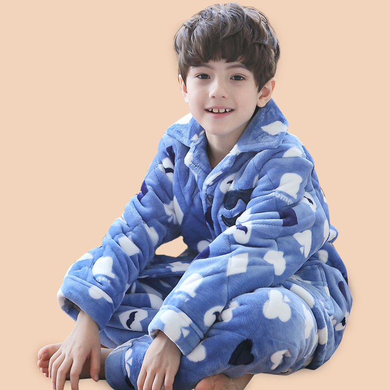 男童睡衣冬季加厚款珊瑚絨夾棉加絨保暖兒童法蘭絨家居服小孩套裝在類目 童裝/嬰兒裝/親子裝, 兒童家居服, 家居服套裝中 - 來自Buy2taobao.com提供專業的淘寶代購服務